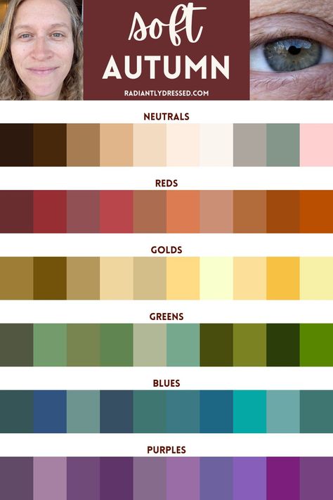 Radiantly Dressed Autumn, Color Season Autumn, Seasonal Color Autumn, Best Colors For Soft Autumn, Coffee Color Outfit, Color Palette Soft Autumn, Soft Autumn Seasonal Color Analysis, Soft Autumn Colour Analysis, Soft Autumn Palette Colors