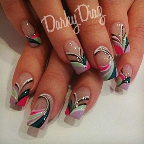 nail designs cool simple nail designs cool almond shaped Pretty Nail Ideas Classy, Summer Nails 2023, Nails Art Designs, French Tip Nail Designs, Gel Nail Art Designs, Finger Nail Art, Fancy Nails Designs, Trendy Nail Art Designs, Nail Art Designs Summer