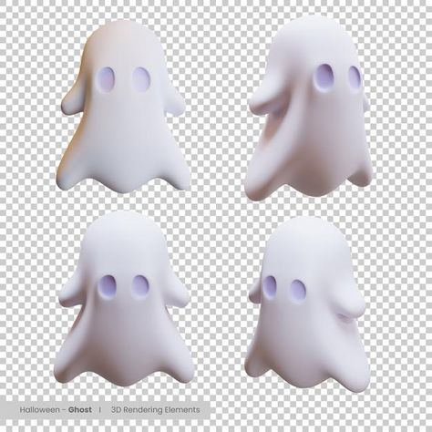 Halloween 3d Illustration, Halloween 3d Art, Ghost Bread, Ghost Ideas, Blender Character, Ghost Games, Halloween Elements, 3d Elements, Halloween 3d