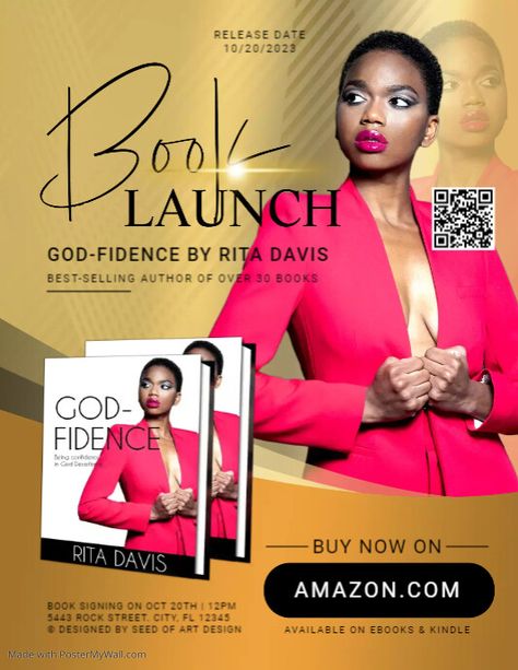 Professional Gold & Black Book Launch Release Flyer Template, book launch marketing advertisement flyer, professional book meeting author and signing event flyer, book release flyer, order book advertisement, download, flyer templates, small business flyers, book advertisement flyer templates. Event Advertisement, Book Launch Ideas, Launch Event Ideas, Social Media Books, Template Book, Conference Poster, Book Signing Event, Dogs Instagram, Book Launch Party