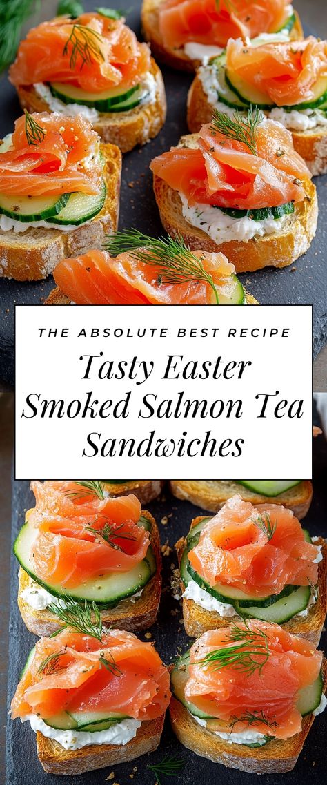 Image for Tasty Easter Smoked Salmon Tea Sandwiches Smoked Salmon Tea Sandwiches, Salmon Tea Sandwiches, Tea Sandwiches, Holiday Feast, Smoked Salmon, Easter Recipes, Super Easy, Sandwiches, Yummy Food