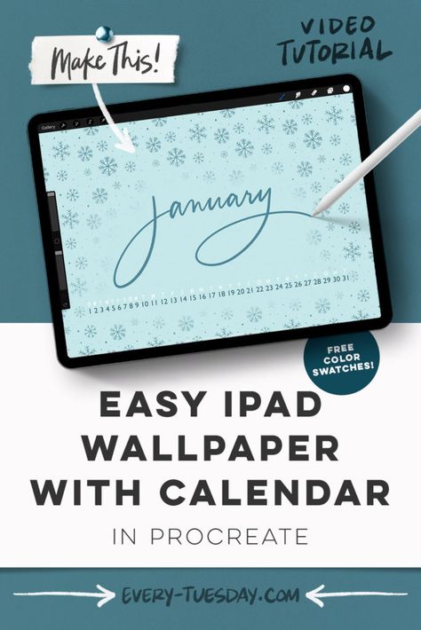 Procreate Calendar Template, Procreate Calendar, Procreate Seamless Pattern Tutorial, Lettering Practice Procreate, Calendar Date, Procreate Lettering, Letter Of The Week, Procreate App, Snowflake Pattern