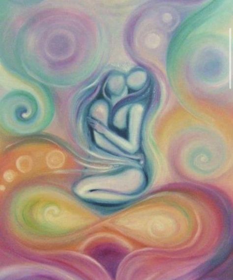 ♾️ Soulmates Art, Art Visionnaire, Twin Flame Art, Flame Art, Energy Art, Spiritual Artwork, Visionary Art, Romantic Art, Ethereal Art