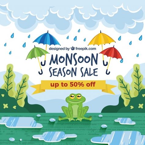 Monsoon sale background | Free Vector #Freepik #freevector #background #sale #water #nature Sale Background, Pink Raincoat, Cute Umbrellas, Monsoon Season, Water Nature, Red Umbrella, Night Background, Sale Banner, Banner Vector