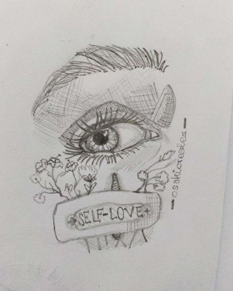 I did this eye drawing thinking that self love and self care are sooo key. There's a bandage of #selflove covering up a scar caused by self loathe. We all really need to remember to love ourselves as it really does boost your self esteem. Tell me what you think about this⤵️ #selflove #selfcare #supportartists Drawing For Self Love, Self Love Sketch Art, Self Love Drawing Illustrations, Tattoo Drawings Self Love, Drawing Thinking, Self Love Illustration Art Quotes, Eye Sketches, Self Love Aesthetic, Boost Your Self Esteem