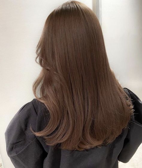 Khaki Brown Hair, Light Warm Brown Hair, Dark Honey Hair Color, Milky Brown Hair, Pelo Cafe, Beige Hair, Korean Hair Color, Brown Hair Looks, Brown Hair Inspo