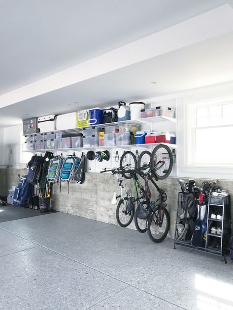 Garage Equipment Storage, Garage Storage Inspiration, Garage Organization Tips, Garage Organisation, Garage Renovation, Garage Storage Solutions, Garage Organization Diy, Garage Remodel, Garage Organize