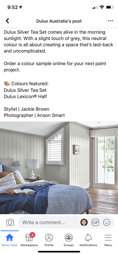 Dulux Australia, Colour Mood, Jackie Brown, Silver Tea Set, Touch Of Gray, Silver Tea, Color Samples, Painting Projects, Neutral Colors