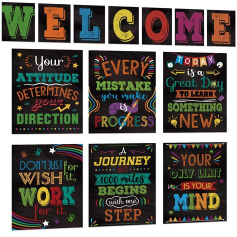 Motivational Bulletin Boards, Pieces Quotes, Inspirational Classroom Posters, Posters For Classroom, Citation Art, Inspirational Quote Wall, Bulletin Board Sets, Motivation Poster, Bulletin Board Decor