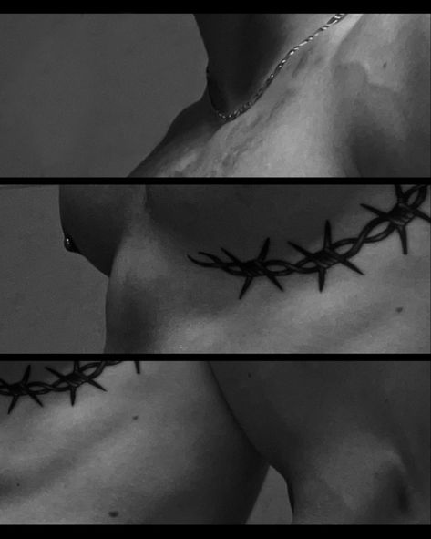 Barb Wire Collar Bone Tattoo, Barb Wire Tattoo Men, Barbed Wire Collar Bone Tattoo, Barb Wire Tattoo For Women, Barbed Wire Tattoo For Women, Tattoos Barbed Wire, Barbed Wire Aesthetic, Traditional Barbed Wire Tattoo, Barbed Wire Tattoo Design