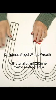 Budget Friendly Christmas DIY Angel Wings Wreath, Angel Wing Crafts, Cross Wreath Diy, Headstones Decorations, Angel Wings Decor, Diy Angel Wings, Christmas Bows Diy, Angel Wing Ornaments, Deco Mesh Wreaths Tutorials