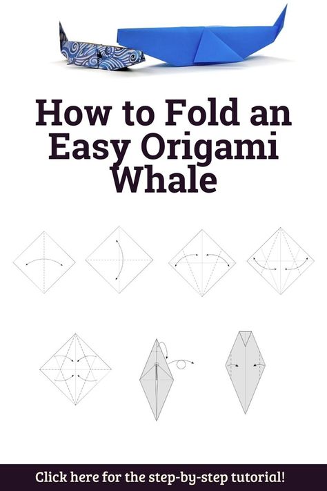 Learn how to fold an adorable origami whale with this simple tutorial. Great for kids, beginners, and anyone who loves origami! Easy Origami, How To Fold, Origami Tutorial, Dotted Line, Origami Easy, Paper Folding, Sheet Of Paper, Origami, Step By Step