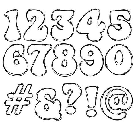 Groovy Numbers, Groovy Drawings, Retro Doodles, Fonts Doodle, Letras Cool, Word Doodles, Hand Drawn Alphabet, Graffiti Alphabet Styles, Valentine Doodle