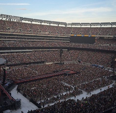 One Direction has no fans? Please, tell me more. Biggest Stadium, Future Concert, Concert Crowd, Concert Stage Design, Metlife Stadium, Show Time, Dream Music, Singing Career, One Direction Concert