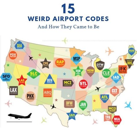 Ever wonder how some airports got their 3-letter codes? Some airport codes are obvious, while others will leave you puzzled. For example, why is Orlando International Airport's code MCO? Check out 15 of the weirdest airport codes and how they came to be! Image by Savgraf via Shutterstock.com. #airport #travel #travelfunfacts #funfacts #airportcodes #iatacodes #airtravel #iata Airport Guide, Airport Map, Orlando International Airport, 3 Letter, Usa Cities, Airport City, Air Travel, American Airlines, Flight Attendant