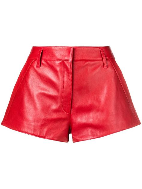 Red Leather Shorts, Flared Shorts, Red Leather Skirt, Shorts For Women, Designer Shorts, Leather Shorts, Red Silk, Short Shorts, Girl Costumes