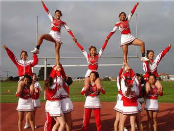 Cheerleader Stunts, Stunt Ideas, Cheerleader Pictures, Acro Poses, Cheer Pyramids, Varsity Cheerleading, High School Cheerleader, Cheer Jumps, Cool Cheer Stunts