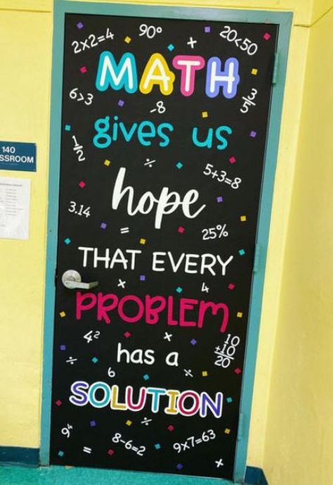 Classroom Door Ideas Math, Door Welcome Ideas, Middle School Classroom Door, Math Door, Math Door Decorations, Math Decorations, Welcoming Classroom, Class Door Decorations, Classroom Door Decorations