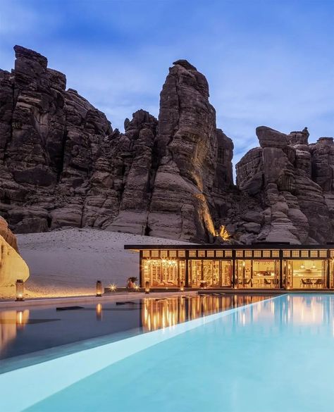 Glamping in Saudi Arabia. Habitas AlUla. Habitas Alula, Alula Saudi Arabia, Alula Saudi, Jade Mountain Resort, Hotel Swimming Pool, Aegean Sea, Crashing Waves, Next Holiday, Global Design