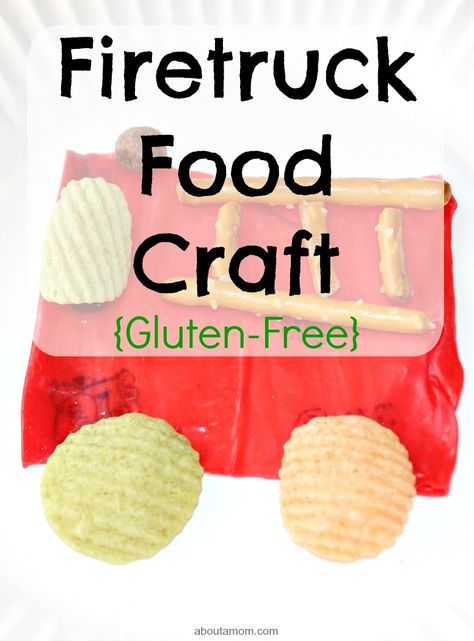 Firetruck Food Craft, Gluten-Free Kids Food Crafts, Gluten Free Cereal, Babysitting Fun, Easy Snacks For Kids, Kid Friendly Snack, Gluten Free Eating, Food Crafts, Fire Safety, Craft For Kids