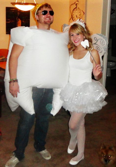 Halloween couple costume idea tooth and tooth fairy. Tooth Fairy Couple Costume, Fairy Couple Costume, Halloween Couple Costume, Halloween Couple, Couple Costume, Couple Halloween, Couple Halloween Costumes, Tooth Fairy, Couples Costumes