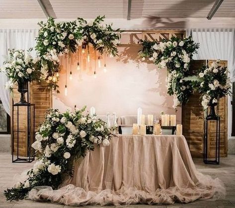 Wedding Sweetheart Table Ideas, Tables Wedding Reception, Wedding Reception Indoor, Sweetheart Table Ideas, Wedding Reception Head Table, Reception Head Table, Wedding Sweetheart Table, Table Decoration Ideas, Tables Wedding