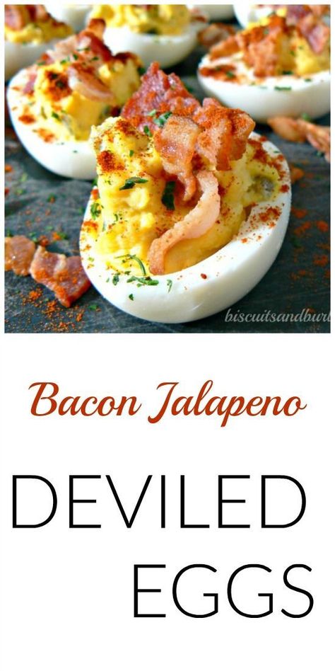 This Easter, make this delicious twist on classic deviled eggs! Jalapeño Deviled Eggs, Eggs With Bacon, Jalapeno Deviled Eggs, Jalapeno Bacon, Devilled Eggs Recipe Best, Best Deviled Eggs, Bacon Deviled Eggs, Deviled Eggs Classic, Stuffed Jalapenos With Bacon