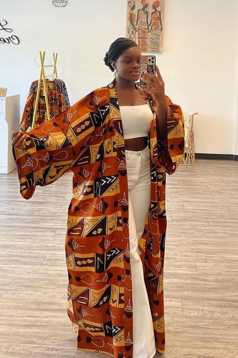 Ankara Kimonos Styles, African Print Kimono Ankara Styles, Kimono Fashion Ankara, Ankara Kimono Outfit, Kimono Jacket Styles, Kimono Ankara Styles, Modern Kimono Fashion Outfits, Ankara Kimono Dress, Kimono Jacket Outfit