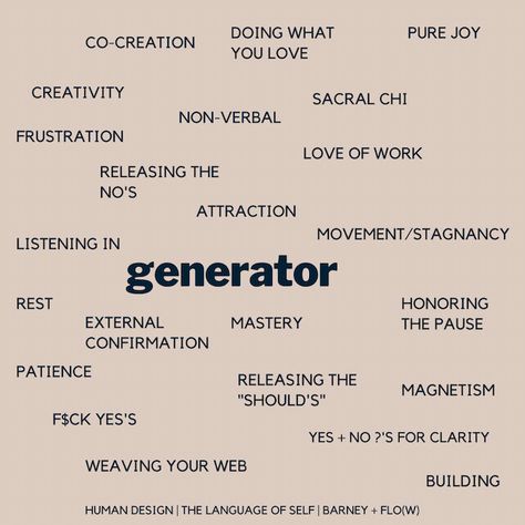 #generator #humandesign #responding #sacral #energytype #workshop Human Design Generator Sacral, Generator Affirmations, Sacral Human Design, Physics Hacks, Manifestor Generator, Gene Keys, Human Design System, Spiritual Journals, Emotional Freedom Technique