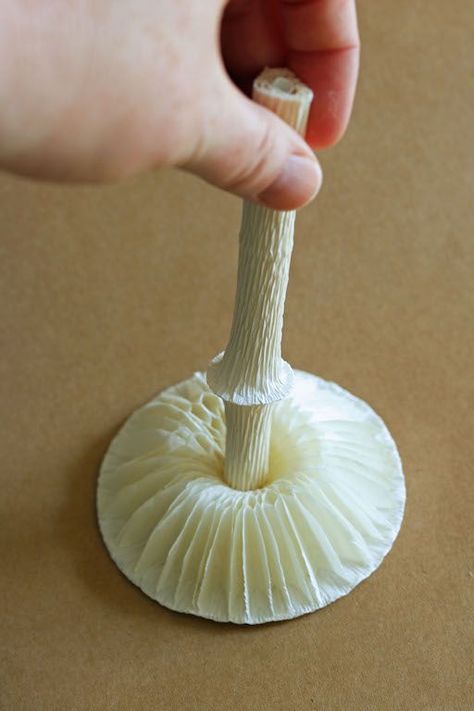 Mushroom Tutorial, Mushroom Crafts, Honeycomb Paper, Crepe Paper Flowers, Paper Crafts Origami, Mushroom Art, Design Sponge, Origami Crafts, Crepe Paper