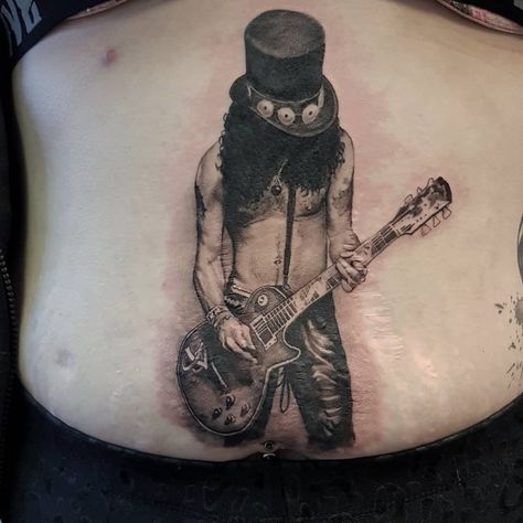 Slash Tattoo Ideas, Slash Portrait, Slash Tattoo, S Tattoo, Tattoo Inspo, Back Tattoo, Realism, Skull Tattoo, Portrait Tattoo