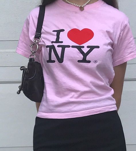 I Love Nyc Shirt, Pink Top Outfit, Baby Pink Top, Customer Profile, Nyc Shirt, I Love New York, I Love Nyc, Baby Tees Y2k, Dream Clothes