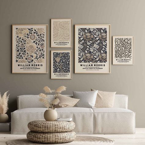 Morris Print, Art Nouveau Poster, William Morris Art, Gallery Wall Art Set, Minimal Modern, Neutral Decor, Exhibition Poster, Floral Cards, Art Gallery Wall