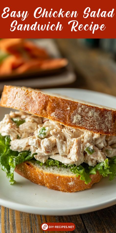 Make an easy and delicious chicken salad sandwich with this quick recipe! Creamy mayo, Dijon mustard, and fresh dill make this a flavorful lunch. Best Chicken Salad Sandwich Recipe, Healthy Chicken Salad Recipe No Mayo, Chicken Salad Recipes Easy, Chicken Salad Recipe No Mayo, Chicken Salad Sandwich Recipe Easy, Classic Chicken Salad Sandwich, Healthy Chicken Salad Sandwich, Chicken Mayo Sandwich, Easy Chicken Salad Sandwich