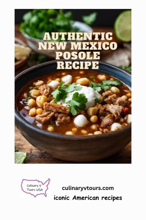 Indulge in the authentic flavors of New Mexico with this mouthwatering Posole recipe! Tender pork, chewy hominy, and a blend of Mexican-inspired spices create a hearty and comforting dish. Perfect for special occasions or cozy nights at home. Serve with fresh cilantro, radishes, and a squeeze of lime for a burst of freshness. #NewMexico #PosoleRecipe #AuthenticCuisine #MexicanFlavors #ComfortFood Posole Recipe Pork, New Mexico Posole, Easy Posole Recipe, New Mexico Posole Recipe, Pasole Recipe, Pork Posole, Posole Recipe, Dried Corn, Copykat Recipes