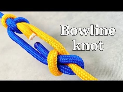 Bowline knot is unique and can join ropes together in two different ways. - YouTube Tie Two Ropes Together, Bowline Knot, Camping Knots, Best Knots, Survival Knots, Knots Guide, Knots Diy, Rope Knots, Fishing Knots