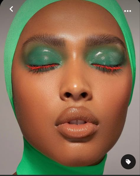 Regal Makeup, Green Editorial, Colour Pop Makeup, V Part Wig, Green Lipstick, The Leprechaun, Danessa Myricks, Highlight Color, Style Wig