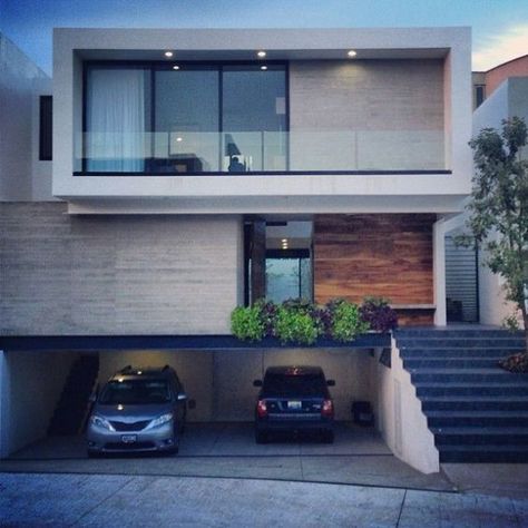 Modern House Facades, Modern Exterior House Designs, Duplex House Design, House Outside Design, House Front Design, Modern Architecture House, Design Exterior, House Elevation, House Architecture Design