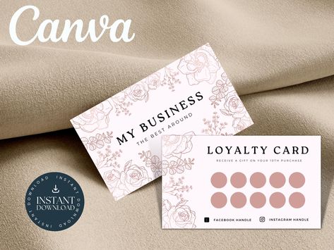 Customer Loyalty Cards, Loyalty Card Template, Business Printables, Member Card, Small Business Cards, Small Business Supplies, Loyalty Cards, Business Diy, Customer Loyalty