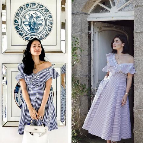 Heart Evangelista Outfit Casual, Anne Curtis Outfit, Heart Evangelista Outfit, Heart Evangelista Style, Modest Attire, Frilled Dress, Anne Curtis, Round Dress, Heart Evangelista