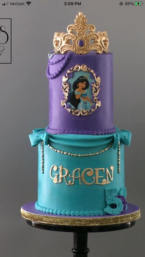 Jasmine Birthday Cake, Princess Jasmine Cake, Jasmine Cake, Princess Jasmine Party, Frozen Birthday Party Cake, Cupcakes Flores, Princess Jasmine Birthday Party, Princess Jasmine Birthday, Jasmine Party