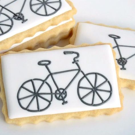 Dotty from Sugar Dot Cookies on Instagram: “Bike cookies #spedupvideo @tour_de_frederick” Bicycle Cookies Decorated, Bicycle Cookies, Bike Cookies, Volunteer Appreciation Party, Cookie Hacks, Royal Iced Cookies, Bicycle Wheel, Sugar Cookie Designs, Baby Shower Cookies