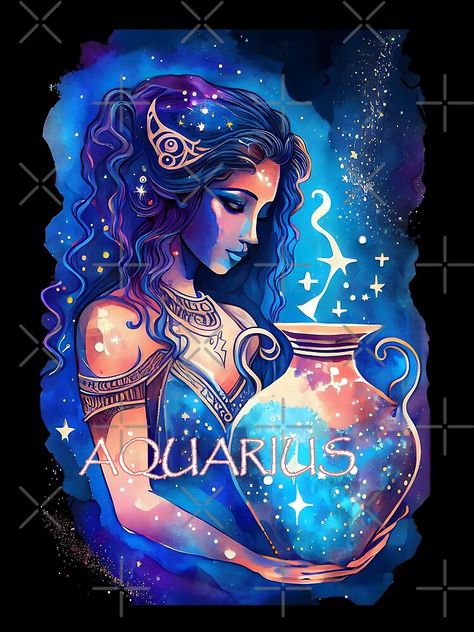 Aquarius Images Art, Aquarius Pictures Art, Zodiac Signs Aquarius Art, Aquarius Pictures, Zodiac Art Aquarius, Zodiac Gods, Aquarius Hair, Aquarius Graphic, Astrology Makeup