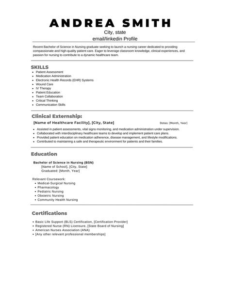 resume template healthcare New Grad Nurse Resume, Nurse Resume Template, Bachelor Of Science In Nursing, Registered Nurse Resume, Nurse Resume, New Grad Nurse, Nursing Resume Template, Medication Administration, Resume And Cover Letter