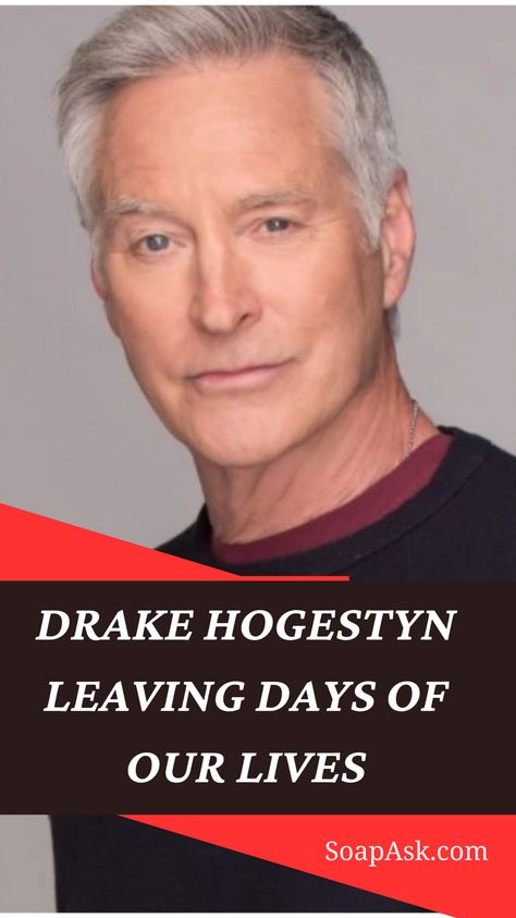 drake hogestyn leaving Days of Our Lives Drake Hogestyn, Days In February, Heavy Heart, A Day In Life, Days Of Our Lives, Soap Opera, New Face, Iconic Characters, Gay Pride