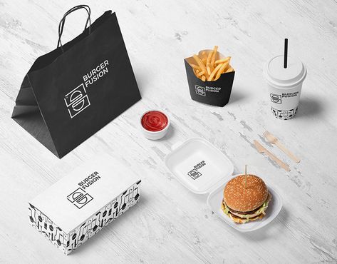 Burger Fusion Dubai | Branding on Behance Classroom Setup Kindergarten, Eco Friendly Restaurant, Takeaway Packaging Design, Activities For Kids At School, Restaurant Wall Design, Takeout Packaging, Burger Delivery, Burger Packaging, Fast Food Logos