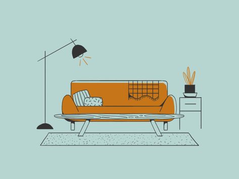 Living Room by Kenzi Quigg on Dribbble Living Room Vector Illustration, 2d Room, Living Room Vector, Furniture Illustration, Living Room Illustration, Room Illustration, Interior Architecture Drawing, Posca Marker, Scene Drawing