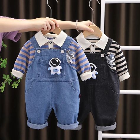 none Childrens Fashion Boys, Baby Boy Shirts, Boys Clothes Style, Boys Wear, Clothes Set, Children Clothes, Stripe Shirt, Toddler Boy Outfits