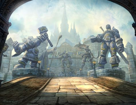 Boss: City of Stormwind Artist: Peter Lee World Of Warcraft Movie, World Of Warcraft 3, Warcraft Movie, Warcraft Iii, Warcraft Art, Heroes Of The Storm, Wow Art, Video Game Art, Sci Fi Fantasy