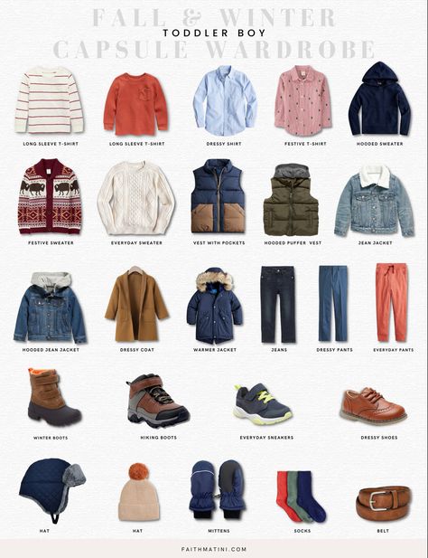 Toddler Boy Fall Capsule Wardrobe, Kids Winter Capsule Wardrobe, Boys Fall Capsule Wardrobe, Boys Capsule Wardrobe, Toddler Boy Capsule Wardrobe, Toddler Boy Winter Outfits, Fall Boy Outfits, Toddler Capsule Wardrobe, Boys Winter Outfits